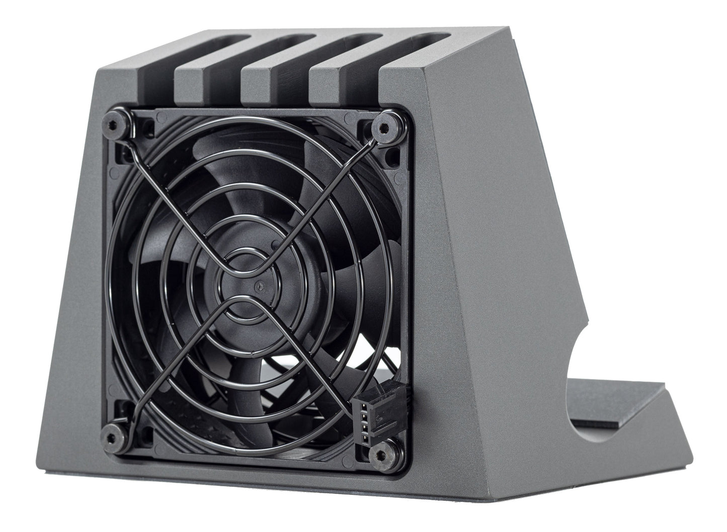 SVALT Cooling Dock model DHCx B22 fan dark gray color for quiet active airflow and thermally conductive heatsink cooling performance with Apple laptop 14-inch and 16-inch MacBook Pro