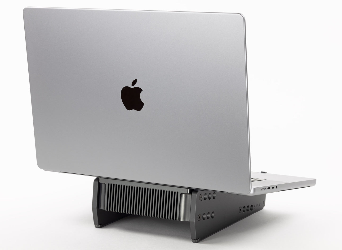 SVALT Cooling Stand model MxS-lo for silent thermally conductive heatsink cooling performance with Apple laptops 2021+ 16-inch and 14-inch MacBook Pro and 2022+ 15-inch and 13-inch MacBook Air