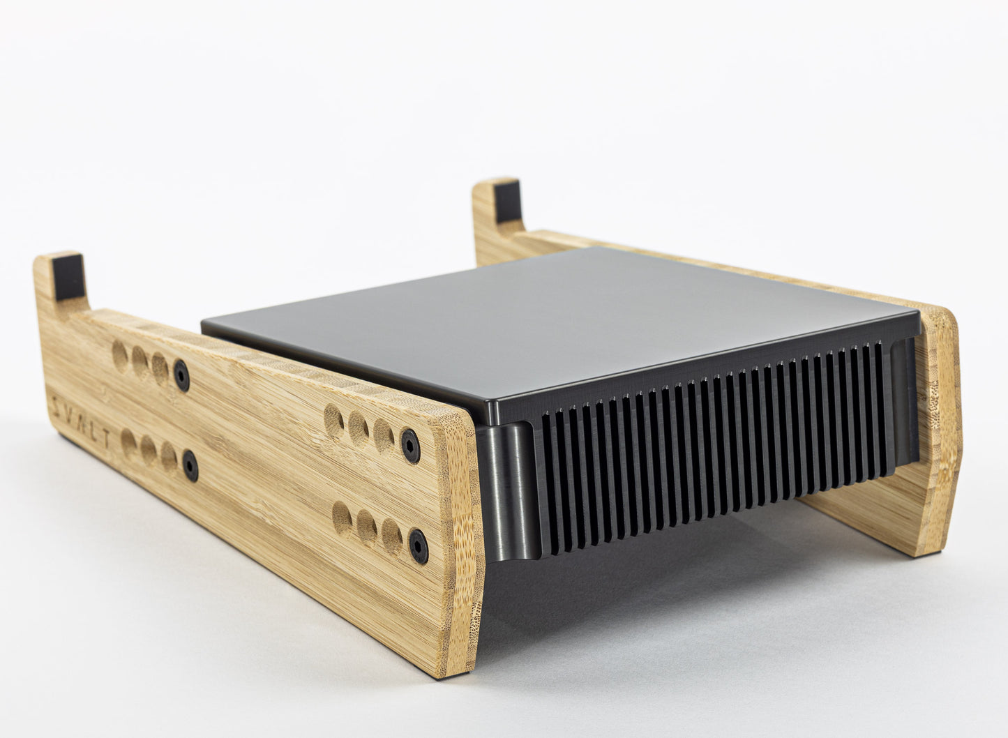 SVALT Cooling Stand model MxSW-lo for silent thermally conductive heatsink cooling performance with Apple laptops 2021+ 16-inch and 14-inch MacBook Pro and 2022+ 15-inch and 13-inch MacBook Air