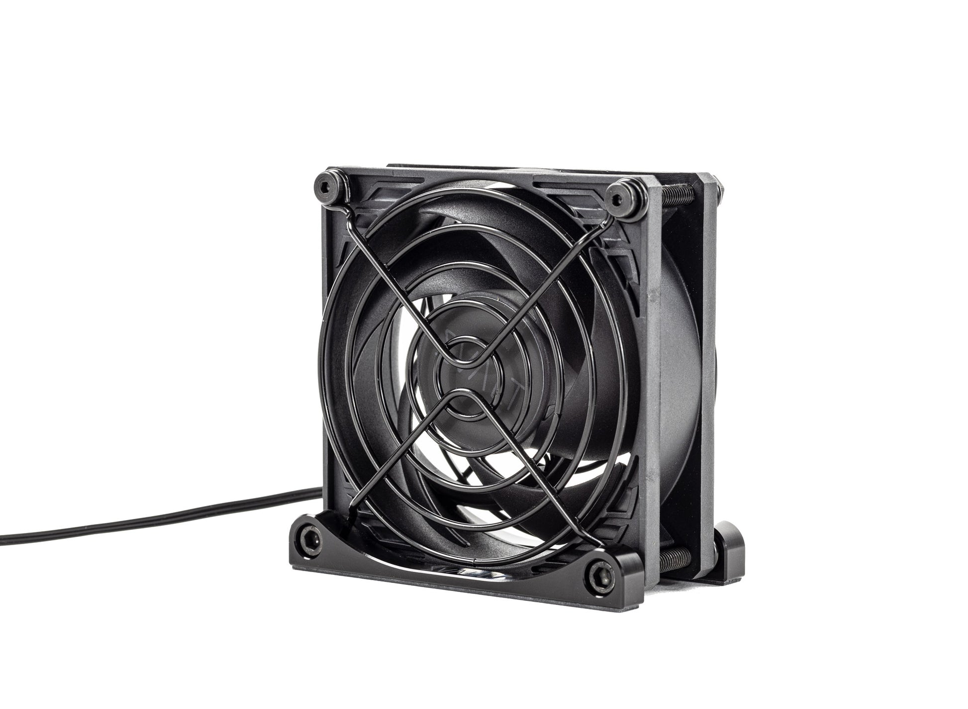 SVALT Cooling Fan model Fx black back side view for quiet fan and heatsink cooling performance with Apple laptop MacBook Pro