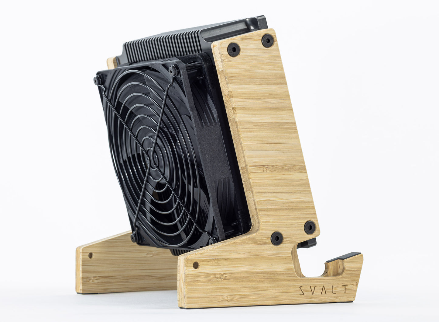 SVALT Cooling Dock model MxDW for silent thermally conductive heatsink cooling performance with Apple laptops 2021+ 16-inch and 14-inch MacBook Pro and 2022+ 15-inch and 13-inch MacBook Air