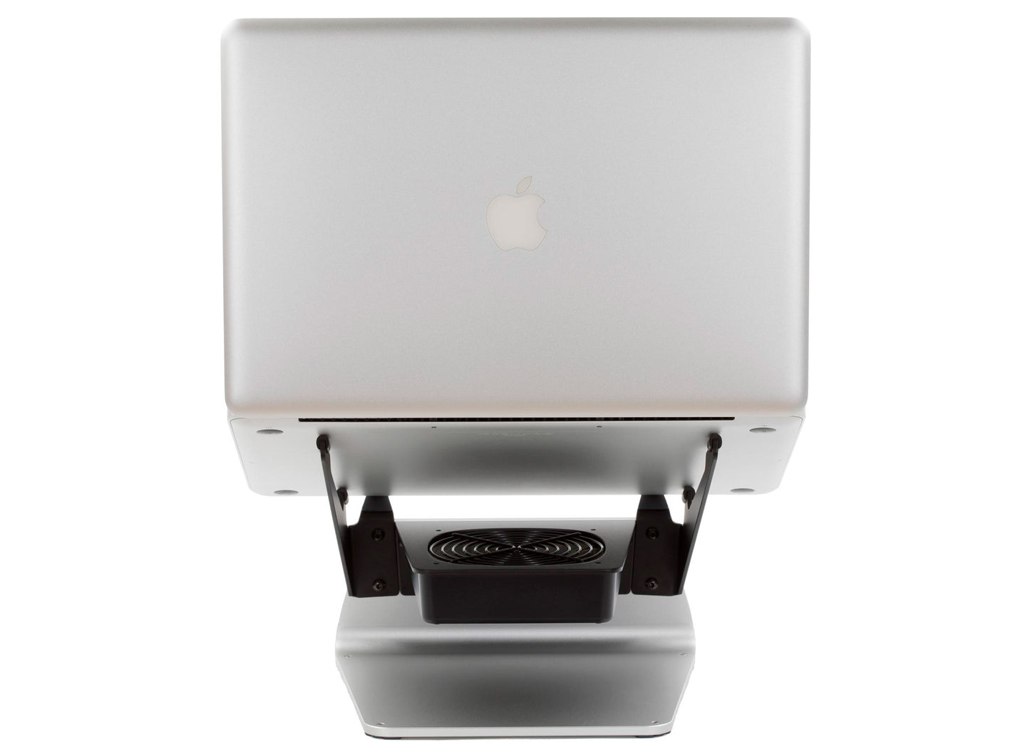 SVALT Cooling Stand model SxG17 silver back view for quiet fan cooling performance with Apple and PC laptops