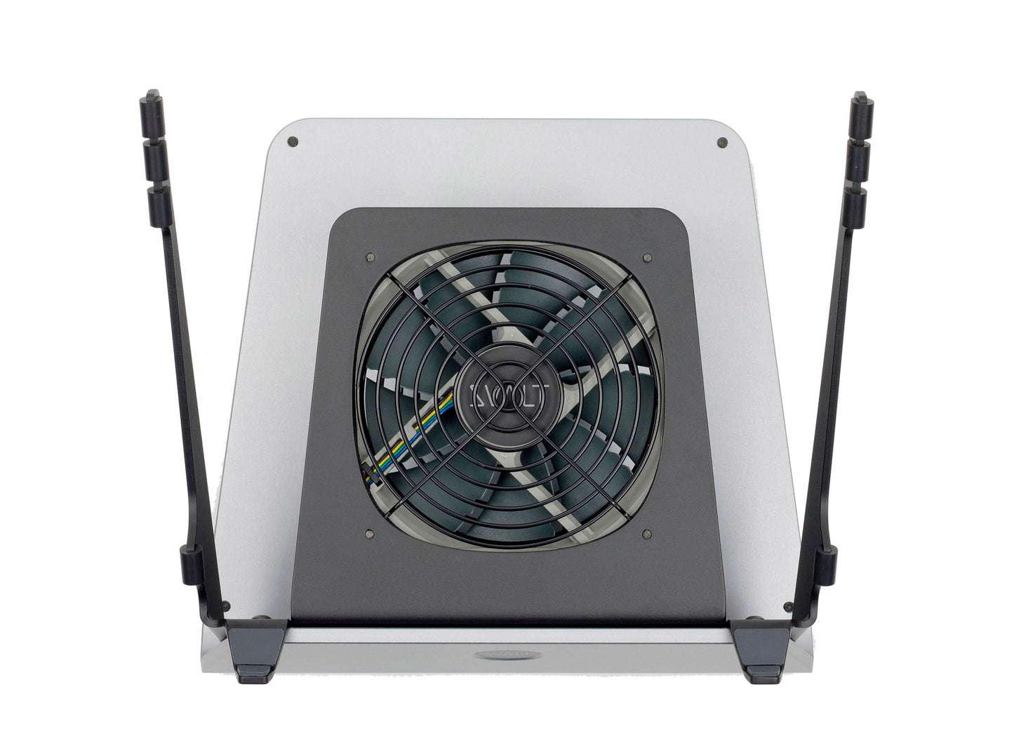 SVALT Cooling Stand model SxG17 gray top view for quiet fan cooling performance with Apple and PC laptops