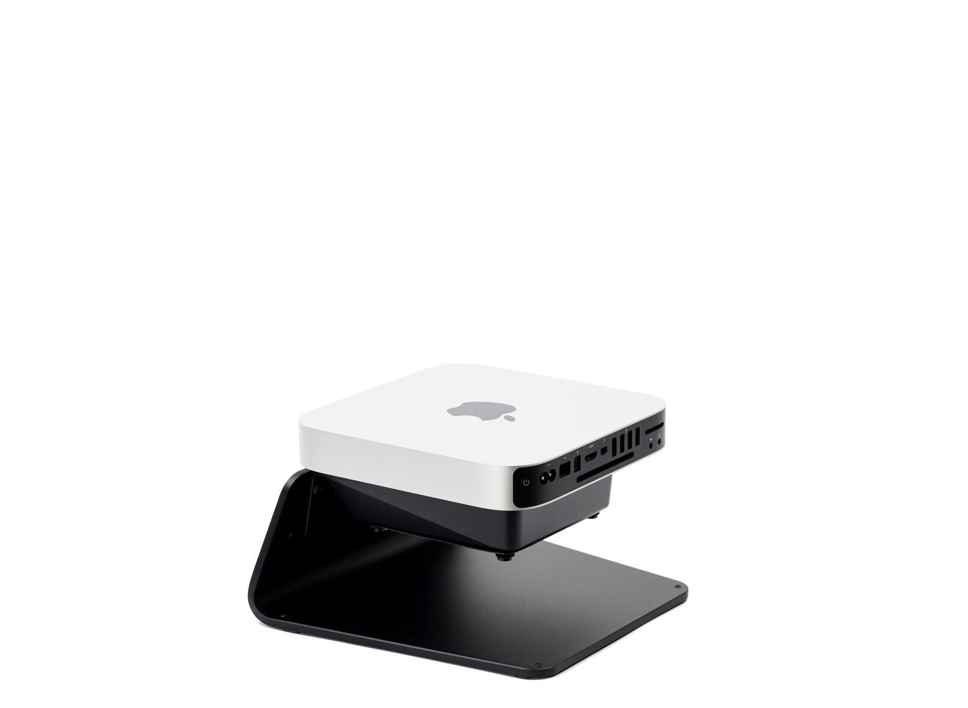 SVALT Cooling Stand model SxB14M black back top side view for quiet fan cooling performance with Apple Mac Mini